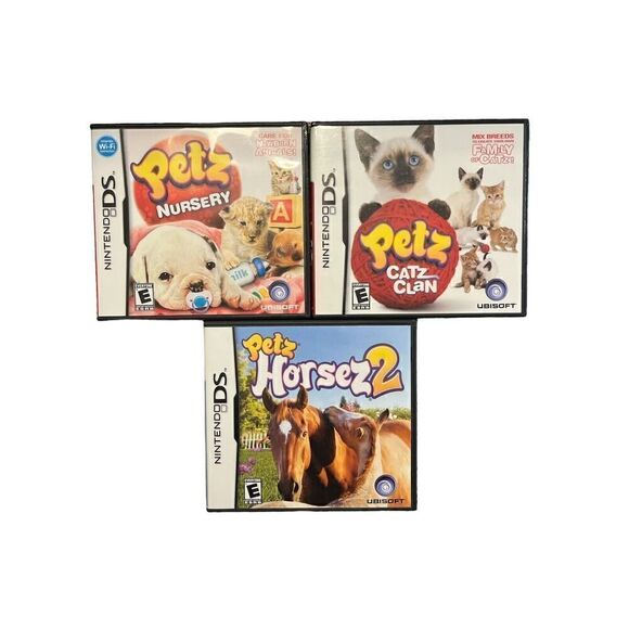 Other - nintendo ds lot of 3 games bundle With Cases Petz Horses Cats Nursery